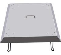 Bouclier thermique pour foyer d'extérieur - Couvercle de foyer en acier inoxydable - Dirige la chaleur vers le bas - 63,5 x 63,5 x 30,5 cm - Carré - Avec poignée de transport