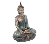 Atmosphera Bouddha assis Anju résine H. 43,5 cm Bleu & Bronze