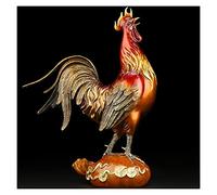 Bouddha d'accouplement Coq en Laiton Porte-Bonheur Salon Feng Shui Fortune prospérité Statue 6,8 Pouces de Hauteur Figurine Assise Sculpture décoration