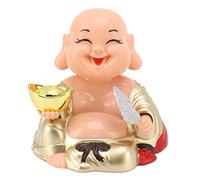 Bouddha Rieur Solaire Amusant - Décoration Automatique Bouddha Souriant - Plastique - 9,5 x 9,5 x 9,3 cm - Bureau, fenêtre, Maison