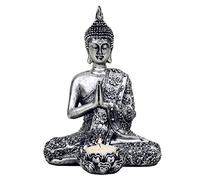 bouddha thaï porte bougie couleur argent