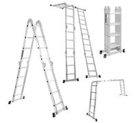 Boudech - RIG-4x4 Echelle pliante polyvalente en aluminium avec plate-forme d'échafaudage