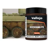 Vallejo Diorama FX Peinture Acrylique Barro Marron Réaliste 200ml pour Simuler Textures de Terrain, Terre, Neige, Eau et Boue pour Maquettes et Modélisme.