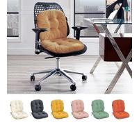 BOUFEIDA Coussin De Chaise Exterieur 2 Unité Coussin Assise Chaise Jardin Dossier avec Housse Amovible, Coussin De Chaise De Bureau avec Attaches, Bascule D'interieur 42x85cm (Kaki)