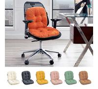 BOUFEIDA Coussin De Chaise Exterieur 2 Unité Coussin Assise Chaise Jardin Dossier avec Housse Amovible, Coussin De Chaise De Bureau avec Attaches, Bascule D'interieur 42x85cm (Orange Rouge)