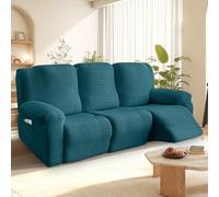 BOUFEIDA Lot de 8 Housse de Fauteuil Relax, 3-Place Housse Canapé Relax | Jacquard à Rayures Housse Extensible pour Fauteuil TV et Fauteuil Relaxation, Avec Poches et Fond élastique, Antidérapante