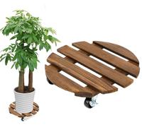 BOUFEIDA Planche à roulettes Ronde pour Plantes - 40 x 40 cm - Charge maximale : 100 kg - Soucoupe avec roulettes - Soucoupe Ronde avec roulettes