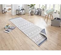 bougari Kuba Tapis réversible pour l'intérieur et l'extérieur, Bleu crème., 80x250 cm