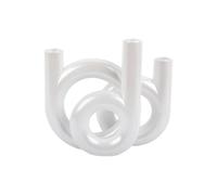 Bougeoir Anneaux moyen LOOPA - Blanc