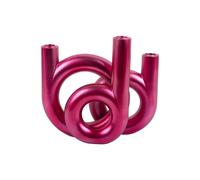 Bougeoir Anneaux moyen LOOPA - Rose