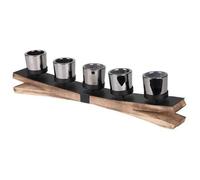 Bougeoir avec support en bois et métal Natural Living - Noir