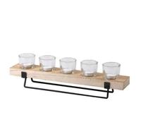 Bougeoir avec support en bois et pied métal Natural Living - Noir