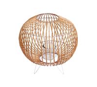 Bougeoir boule en rotin Alix - Diam. 41 x H. 43 cm - Blanc