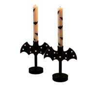Bougeoir Conique Chauve-Souris, décoration de cheminée d ' Halloween, de Table léger en Pet pour étagère, Console et présentoir de fête, 1 bougeoir Chauve-Souris avec lumière LED, Bougie Table