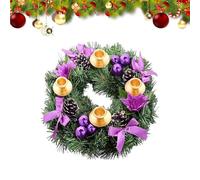 Bougeoir couronne de l'avent de Noël, couronnes de bougies de Noël pour | bougies piliers | Couronnes de 2024 pour coniques | Faux baies ruban arcs anneaux pièce maîtresse de mar
