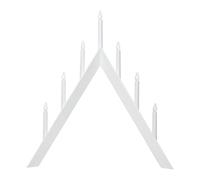 Chandelier artisanal ARROW en bois blanc 7xE10 ampoules fournies