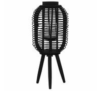 Bougeoir Debout Bambou Noir Jardin Patio Terrasse Porte Bougie Lanterne vidaXL