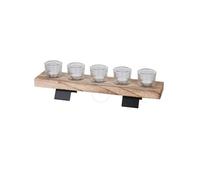 - Bougeoir design bois et métal Natural Living - Noir - Natural Living