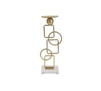 Bougeoir Design en Métal ""Marie"" 31cm Or