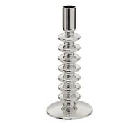 Bougeoir Design Torsadé en Verre Sky 21cm Argent