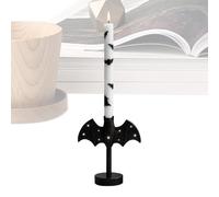 Bougeoir d'Halloween avec bougie LED sans flamme et chauve-souris d'Halloween
