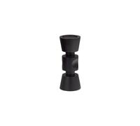 Bougeoir en bois de manguier noir, petit, style contemporain - Woood, Midi - 12x12x29 cm