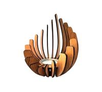 Bougeoir en bois - Photophore fantaisie de 15 cm, support votif , centre de table, bougeoir en bois rustique, support décoratif élégant pour la maison, les vacances, pour fête de mariage