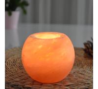 Bougeoir en cristal de sel himalaya rond