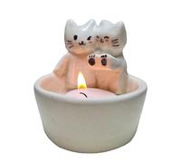 Bougeoir en Forme de Chat, Motif Dessin animé Couple de Chats - Photophore décoratif en Forme de Pattes de Chat - Cadeau de décoration pour Les Amoureux des Chats, décoration de la Maison, du Salon
