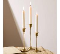 Bougeoir en laiton de forme conique, décoration de cheminée, décoration de table, bougeoir pour bougie pilier, cadeau de mariage, cadeau d'anniversaire, cadeau de remise des diplômes L,M,S,12 pièces C