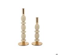 Bougeoir Mauro Ferretti Shuttle (x2) Beige 10x25-10x33,5 cm