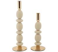 Bougeoir Mauro Ferretti Shuttle (x2) Beige 10x25-10x33,5 cm