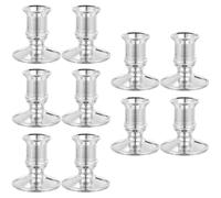Bougeoir en Plastique Argenté, Lot de 10 Supports pour Chandeliers