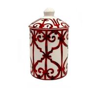 Bougeoir Italien fabriqué à la Main - Vase d'art Moderne avec Visage féminin, Pot d'aromathérapie, décoration de Table élégante pour la Maison ou Le Bureau (Cage Rouge)
