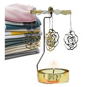 Bougeoir - Lanterne rotative romantique, bougie parfumée rotative, plateau bougeoir rotatif, porte-bougie carrousel, plateau rond thermique, support de bougie rotatif chauffant créatif