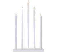 Chandelier design HOLY en acier et bois blanc 5xLED E10