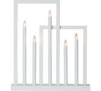 Eglo Chandelier géométrique FRAME en bois blanc et acier 5xE10 510 mm
