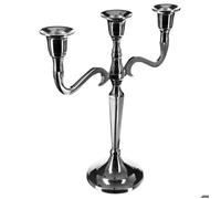 Atmosphera - Bougeoir 3 têtes - métal - Argent - H27 cm