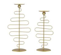 Bougeoir Mauro Ferretti Alid (x2) Doré 20x16x43 cm