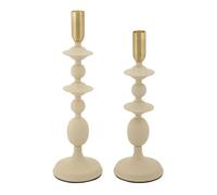 Bougeoir Mauro Ferretti Gemini (x2) Beige 10x29-10x33 cm