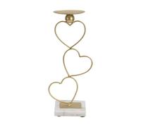 Bougeoir Mauro Ferretti Hearts Doré 14,5x10x32,5 cm