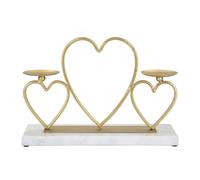 Bougeoir Mauro Ferretti Hearts Doré 30x9x20 cm