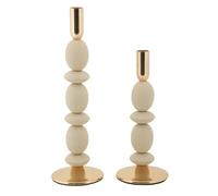 Bougeoir Mauro Ferretti Shuttle (x2) Beige 10x25-10x33,5 cm