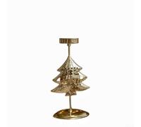 Bougeoir Métal Doré 17cm Étoile Renne Noël Élégant pour décor Festif | Convient pour grande bougie pilier Scénario mariage maison Construction solide design pour rétro ambiance chaleureuse