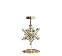 Bougeoir Métal Doré 17cm Étoile Renne Noël Élégant pour décor Festif | Convient pour grande bougie pilier Scénario mariage maison Construction solide design pour rétro ambiance chaleureuse