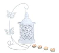 Bougeoir Mignon de Cage à Oiseaux, bougeoirs décoratifs de Cage à Oiseaux Blanc Petit Porte-Bougie Chauffe-Plat en métal Lanterne de Bougie Vintage décorative