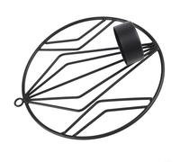 Bougeoir mural doré en fer, applique chauffe-plat géométrique en métal pour salon, chambre à coucher, décoration d'intérieur, bougeoir moderne à suspendre avec trou de suspension (noir)