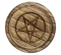 Bougeoir Pentagramme en Bois 1 Pièce pour Bougies Chauffe-Plats | Style Rustique, Moderne, Surface Lisse, Polissage Fin, Motif Exquis, Robuste, Facile à Utiliser, Bar, Taverne