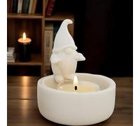 Bougeoir Père Noël, Porte Bougie Chauffe Plat en Forme De Patte, Porte-Bougie en Céramique Mains Chauffantes GNOME, Porte-Bougie Chauffe-Plat en Céramique Père Noël