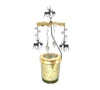 Bougeoir rotatif - Photophore rotatif - Carrousel de lanterne rotatif - Carrousel de cerf de neige - Carrousel de chandelier rotatif - Photophore pour la décoration de la maison